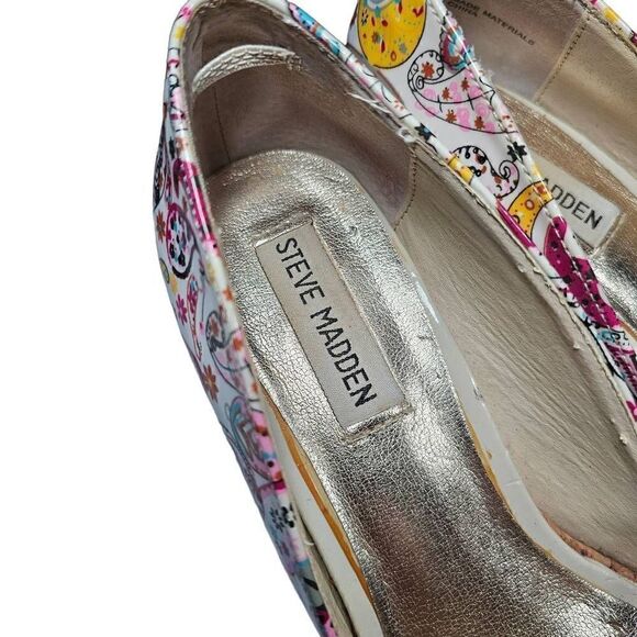 Steve Madden Women's Multicolor Paisley Camio Cork Wedge Platform Shoes 6M - Picture 7 of 14
